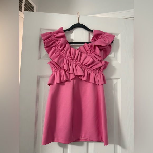 Zara Vibrant Pink Ruffle Mini Dress - Picture 5 of 6